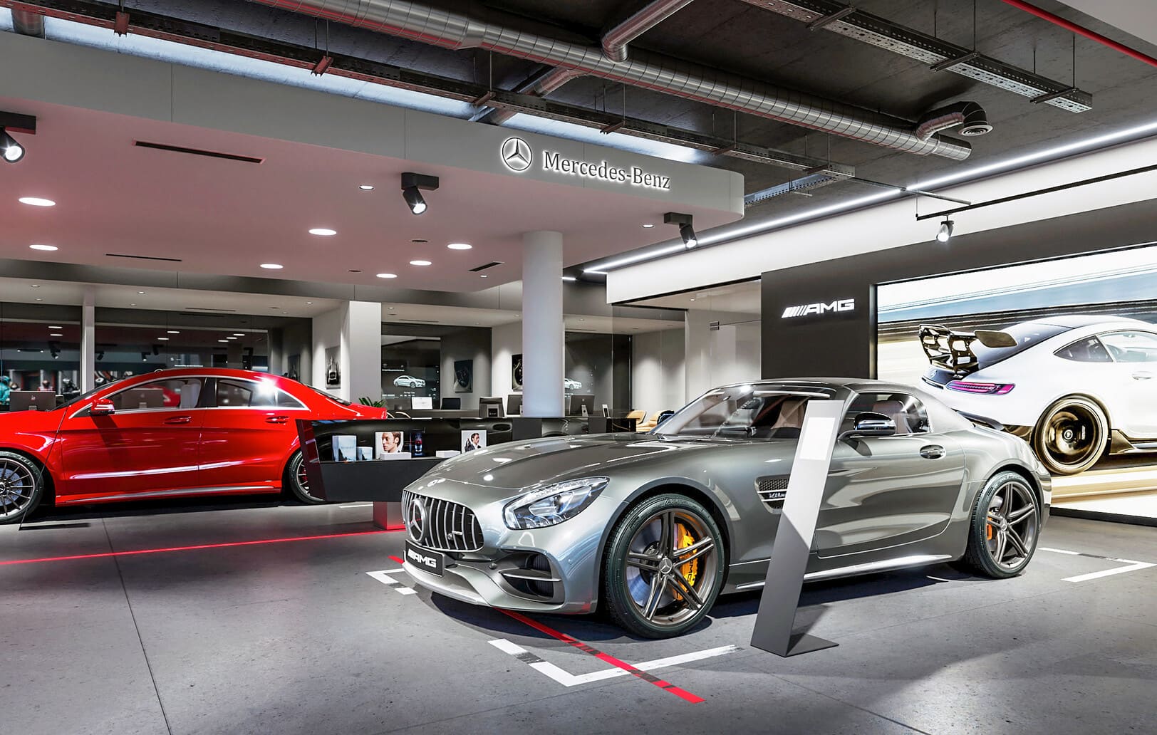 Дизайн шоу-рума Mercedes-Benz в Минске